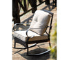 25" X 33" X 34" Black Steel Patio Rocking Chair with Beige Cushions