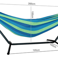 Ocean Stripe Double Classic 2 Person Hammock with Stand