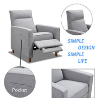 29.52" X 34.64" X 41.7" Light Grey Fabric Manual Recliner