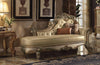 81" X 40" X 45" Bone Polyurethane Chaise &amp; 2 Pillows