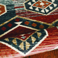 5' x 8' Red Aztec Diamond Area Rug