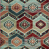 5' x 8' Red Aztec Diamond Area Rug