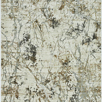 3' x 5' Ivory or Gold Abstract Viscose Area Rug