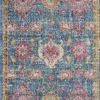 63" X 91" Blue Polypropylene Rug