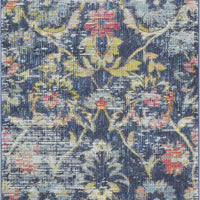 63" X 91" Blue Polypropylene Rug