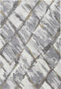 8' Ivory Grey Machine Woven Diamond Patterned Indoor Runner Rug
