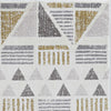 8' Ivory Gold Machine Woven Geometric Indoor Runner Rug