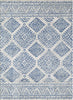 5' x 7' Ivory or Blue Aztec Diamond Area Rug