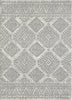 5'x7' Ivory Grey Machine Woven Distressed Bohemian Geometric Design Indoor Area Rug