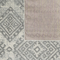 5'x7' Ivory Grey Machine Woven Distressed Bohemian Geometric Design Indoor Area Rug