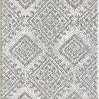 8'x10' Ivory Grey Machine Woven Geometric Bohemian Indoor Area Rug