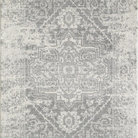 5'x7' Ivory Grey Machine Woven Distressed Bohemian Medallion Design Indoor Area Rug