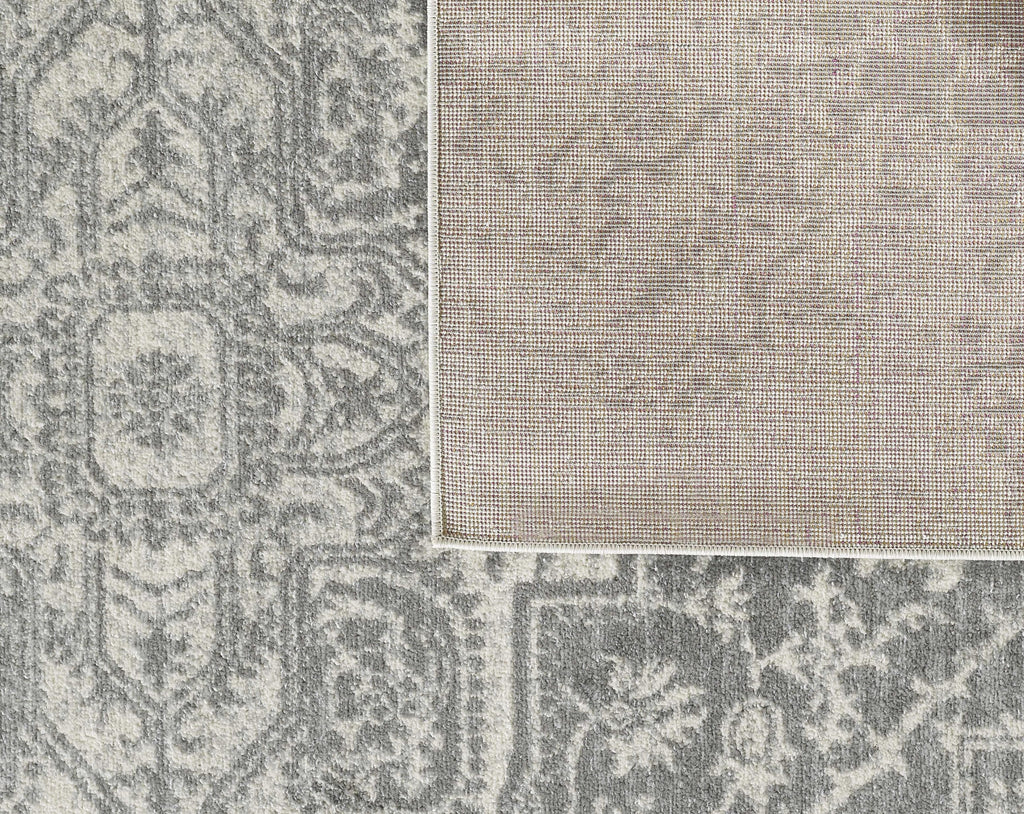 8'x10' Grey Machine Woven Distressed Bohemian Medallion Indoor Area Rug