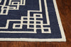 3'x5' Navy Ivory Geometric Wool Area Rug