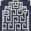 96" X 120" Navy Ivory Wool Rug