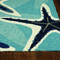 2' x 3' Blue Polypropylene Accent Rug