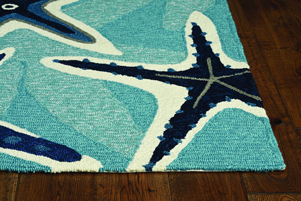 2' x 3' Blue Polypropylene Accent Rug