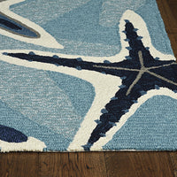 2' x 3' Blue Polypropylene Accent Rug