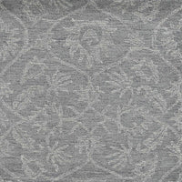 8' Grey Hand Tufted Space Dyed Wool Traditional Floral Design Indoor Runner Rug