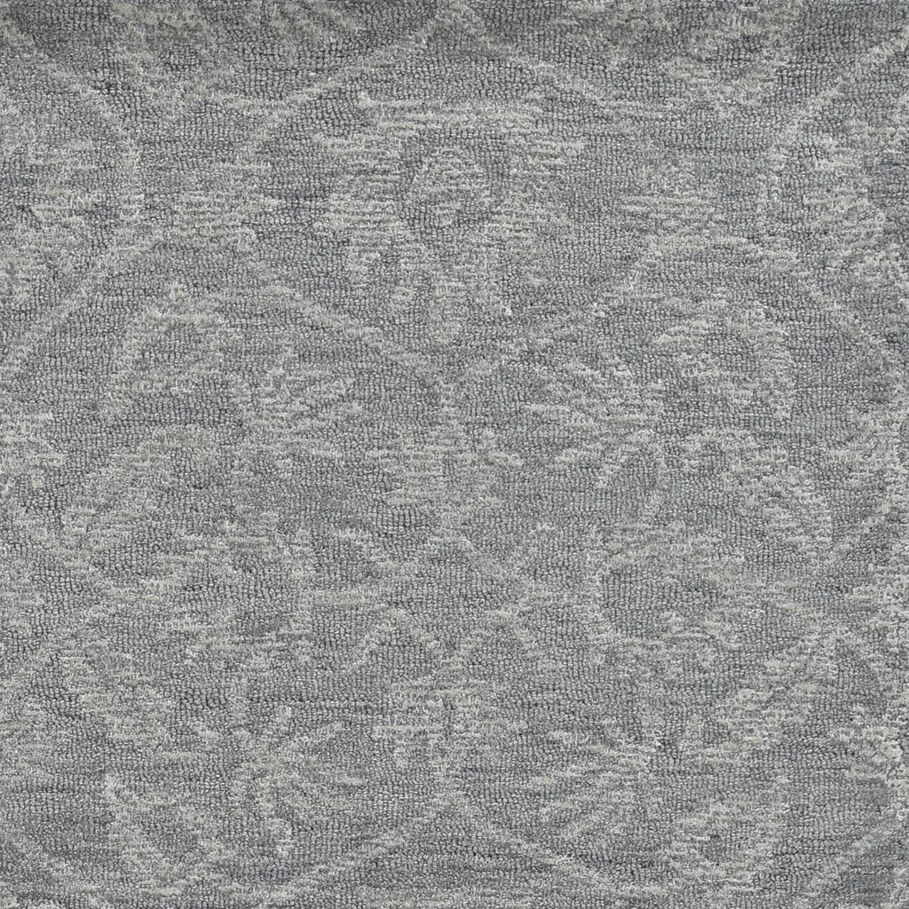 9'x13' Grey Hand Tufted Space Dyed Floral Ogee Indoor Area Rug