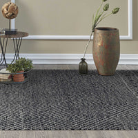 2' x 8' Grey or Black Geometric Diamond Wool Runner Rug