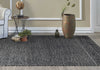 96" X 132" Grey or Black Wool Rug