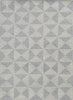 8' Ivory Hand Tufted Space Dyed Wool Geometric Composite Repeat Indoor Runner Rug