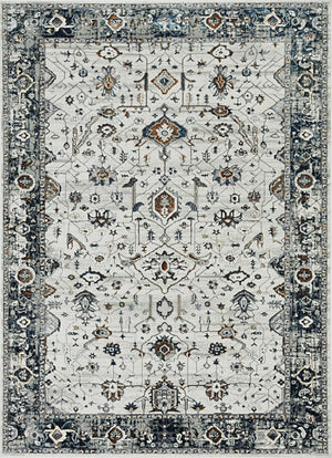 7' Ivory or Grey Polyester Runner Rug