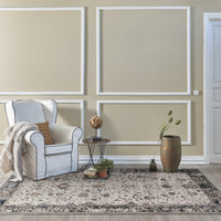 79" X 114" Ivory or Grey Polyester Rug