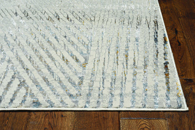 7' Ivory or Grey Polyester Runner Rug