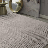 7' Ivory or Grey Polyester Runner Rug