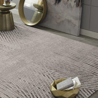 7' Ivory or Grey Polyester Runner Rug