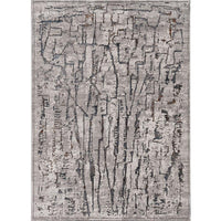 5'x8' Grey Machine Woven Contemporary Abstract Indoor Area Rug