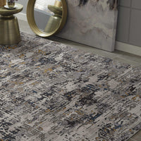 4' x 5' Grey Abstract Area Rug