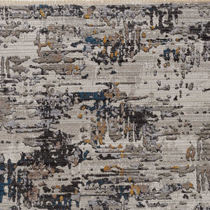 4' x 5' Grey Abstract Area Rug