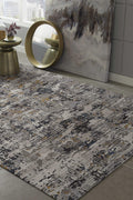 63" X 91" Grey Polyester Rug