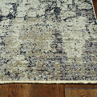 2' x 8' Ivory or Grey Abstract Cracks Runner Rug