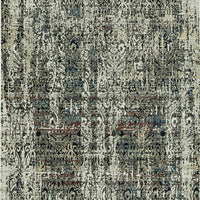 4'x6' Grey Machine Woven Shrank Distressed Traditional Design Indoor Area Rug