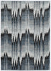 5'x8' Blue Ivory Machine Woven Geometric Waves Indoor Area Rug