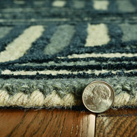 108" X 156" Navy or Charcoal Wool or Viscose Rug