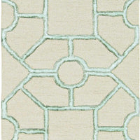 96" X 120" Beige Wool or Viscose Rug