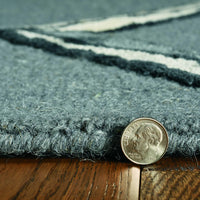 8' Charcoal Silver Diamond Patterned Hand Tufted Wool With Viscose Highlights Indoor Runner Rug