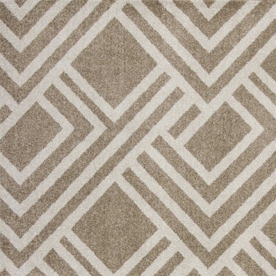 8'x11' Beige Machine Woven UV Treated Geometric Indoor Outdoor Area Rug