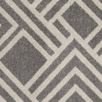 2'x4' Grey Machine Woven UV Treated Geometric Indoor Outdoor Accent Rug