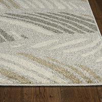 2' x 3' Grey and Beige Waves Accent Rug