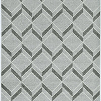 5'x8' Grey Machine Woven UV Treated Herringbone Indoor Outdoor Area Rug