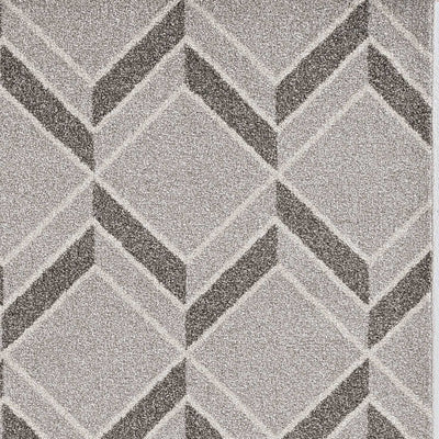 5'x8' Grey Machine Woven UV Treated Herringbone Indoor Outdoor Area Rug