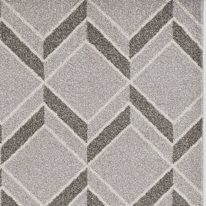 8'x11' Grey Machine Woven UV Treated Herringbone Indoor Outdoor Area Rug