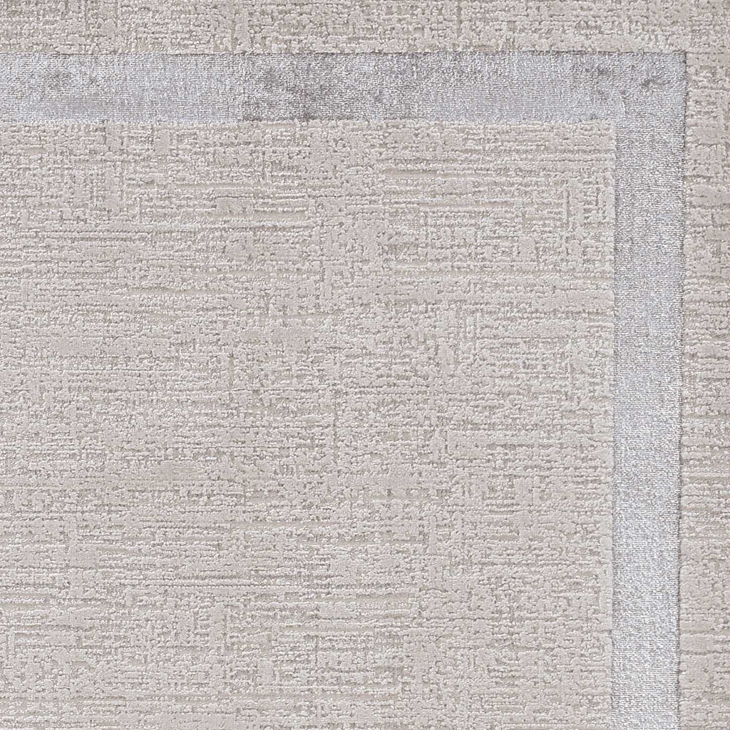 5'x8' Ivory Silver Machine Woven Bordered Indoor Area Rug