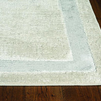 5'x8' Ivory Silver Machine Woven Bordered Indoor Area Rug